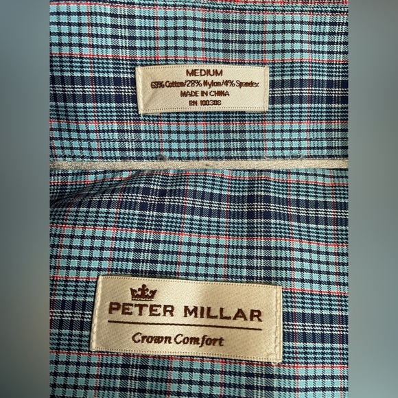 Peter Millar Mens Button Down, Medium - Picture 3 of 3